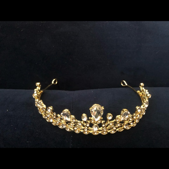 Gorgeous crystal and gold tiara - wedding bridal accessory